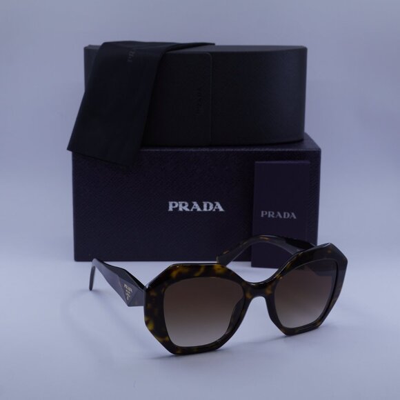 Prada PR16WS 2AU6S1 Geometric Sunglasses – Tortoise\\Brown main image 7